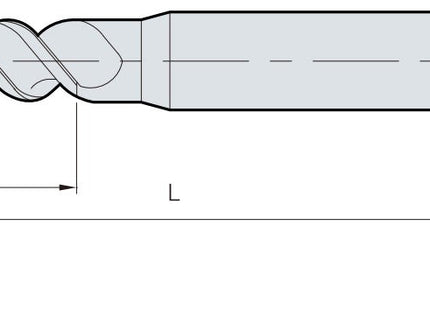 Vollhartmetall-Schaftfräser APFE2040-050 DØ4 dØ6 ℓ12 L50 Z2