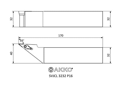 Linker Außendrehmeißel SVJCL 3232 P16