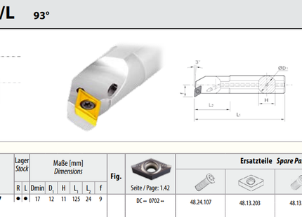 Burin de tournage intérieur A12K SDUCR 07  JD tools