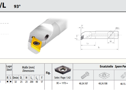 Burin de tournage intérieur A25R SDUCR 11 JD tools