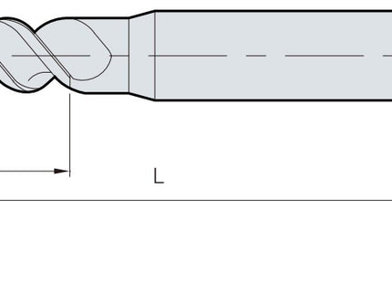 Vollhartmetall-Schaftfräser APFE3120-075 DØ12 dØ12 ℓ32 L75 Z3